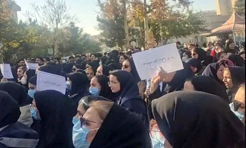 پرستاران بیمارستان قائم مشهد تجمع کردند